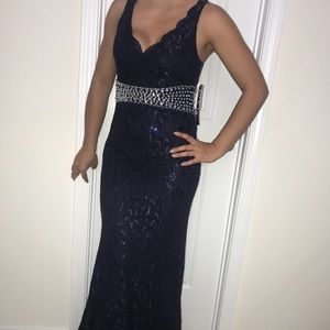 Mermaid navy sequin dress